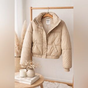 Garage Beige Puffer Jacket
